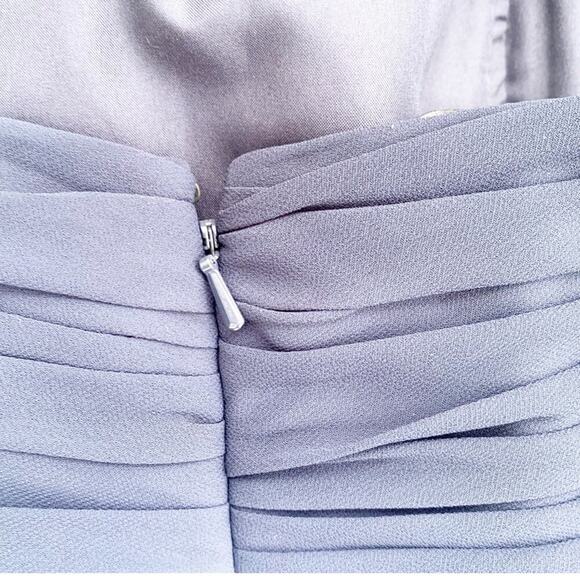 Bill Levkoff Chiffon Short Strapless Dress Sweetheart Neckline Navy 6 Bridesmaid - Picture 11 of 12